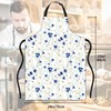 JASAKOO Blue Chevron White Daisy Apron, Adjustable Bib Apron Waterdrop