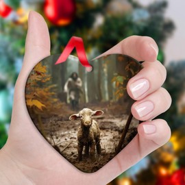 Religious Christmas Ornaments - Christian Tree Decor with Jesus & Lamb Design, Baptism Gift for Women, Inspirational Holiday Hanging Ornament, 2025 Birthday Keepsake, Faith-Based Home Decor C-318