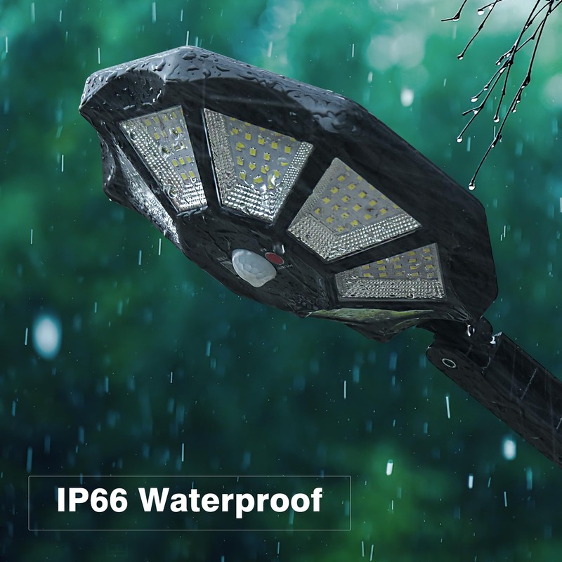OKPRO Solar Lights Outdoor, 168LED 6500K Flood Light Dusk to