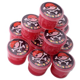 TE-Trend Slime 40 x 30 mm, Set of 12 - Safe Pirate Slime for Any Party - Resealable Slime Tin - Long-Lasting Fun - Glitter Slime for Fun and Creative Games