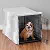Sweet Jojo Designs White and Grey Stripe Dog Crate Cover