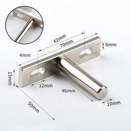 2Pcs Floating Shelf Brackets 2Inches,Invisible Shelf Supports,Heavy Duty Hidden Shelf Brackets with Mounting Screws for Wall Mounted Cabinet Furniture Shelf Support