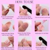 French Tip False Nails with Glue 24 Pcs Soft Gel