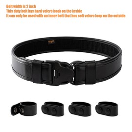 TACNEX Plain Black Duty Belt w/Hook Lining Tri-Release Buckle 4 Keepers 2" Police Law Enforcement Security Outer Belt XXL