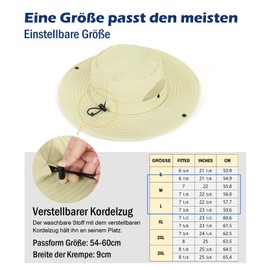Wmcaps Sun Hat Men's Outdoor Safari Hat Women Wide Brim Summer Hat Men Foldable Hiking Hat Boonie Hat Sun Protection Hat Bush Hat Fishing Hat Garden Hat, beige