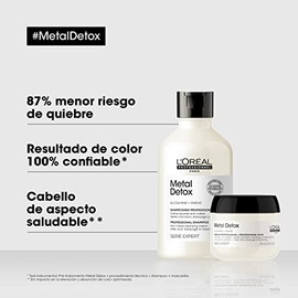 L'Oréal Professionnel Metal Detox | Kit anti-metales shampoo 300ml + mascarilla travel size 75ml | Previene el quiebre y preserva el color | Libre de 