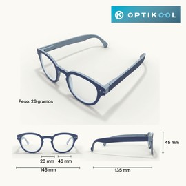 OPTIKOOL Blue Light Glasses for Men, Blue Light Glasses, Blue Light Filter, Computer Glasses, Presbyopia Glasses, Women's Glasses, Knox Blue, Blue, One Size, blue