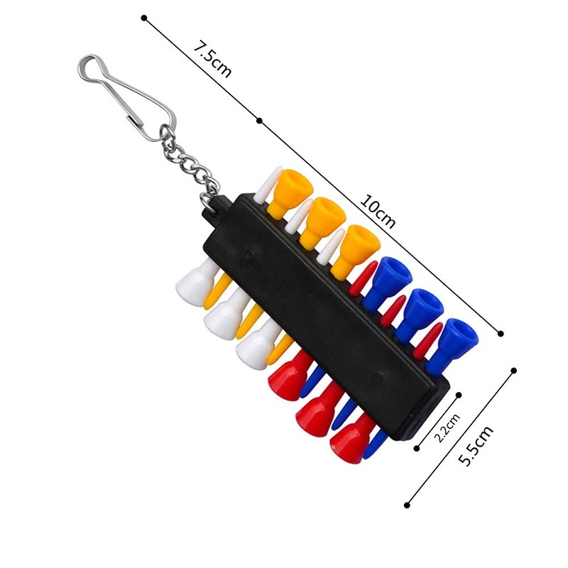 Plastic Golf Tees Golf Tee Holder with 12 Golf Tees