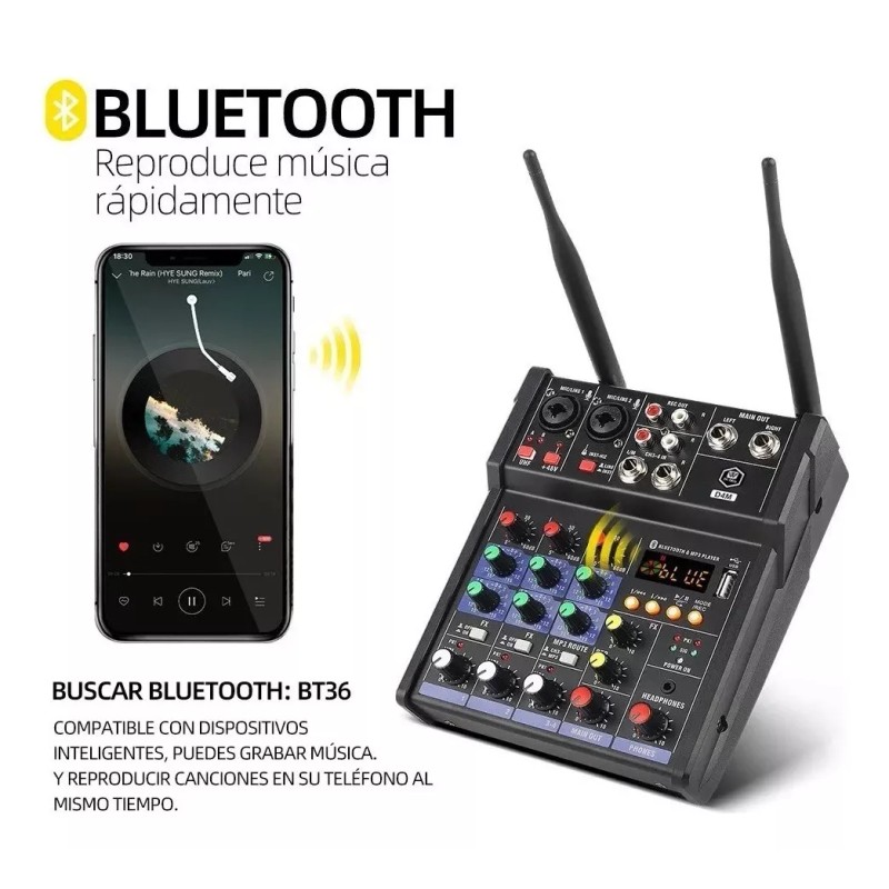 Winmix G4m Bluetooth Usb Mezclador Con Micrófono Inalámbrico