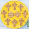 8 Pieces Cute Christian Cross Cookie Cutters Plastic Cookie Stamps