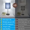 Table Lamps Set of 2 with USB Charging Ports, Blue