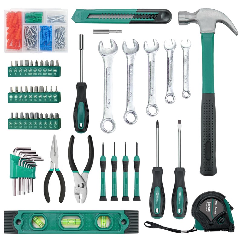 CARTMAN 152-Piece Basic Household Hand Tool Set,with Toolbox Storage Case,
