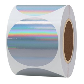 Hylabelest Silver Holographic Round Dot Stickers 51mm Color Coding Dots Labels Total 300 Per Roll (2 Inch)