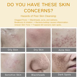 2PCS Turmeric Kojic Acid Skin Care Set, Turmeric Kojic Acid Face Pads + Foaming Cleanser with Brush,Dark Spot Remover for Hydrating,Deep Cleaning Skin,Natural Face Wash Exfoliating Face Pads,Dull Skin