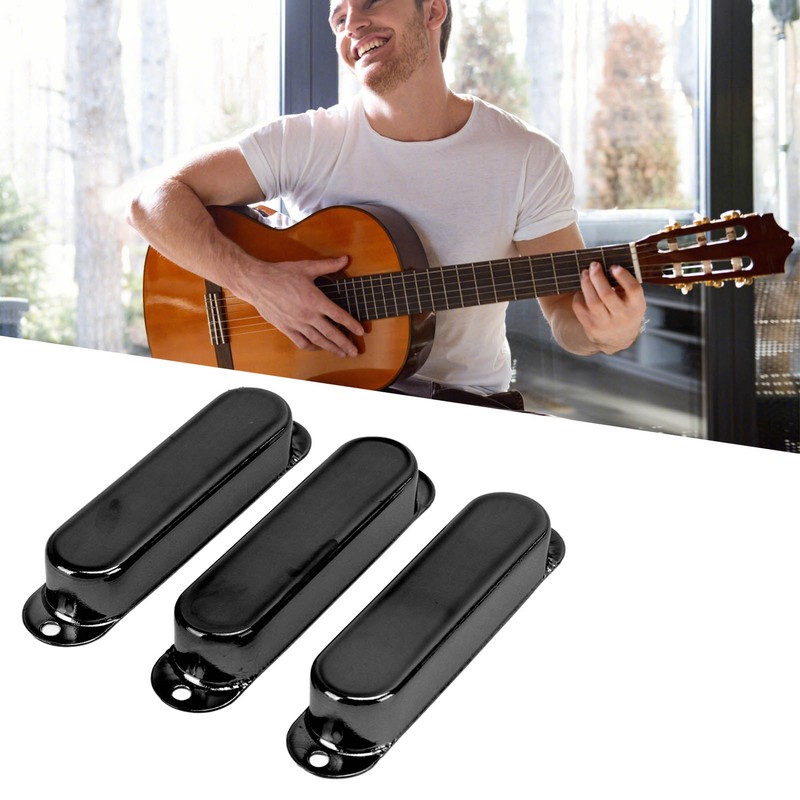 3Pcs Electric Guitar Single Coil Pickup Cover Copper Instrument Accessory