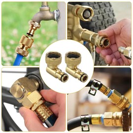 1/2-inch Und 3/4-inch Messing Wasserhahnanschluss, 90° Winkel Innengewinde, Drehbarer Schlauchanschluss 360°, Außenhahn-Anschluss Für Schlauchleitung, Garten Außenschlauch Wasserhahn-Adapter