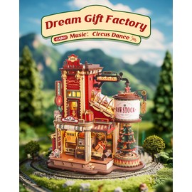 ROKR 3D Wooden Puzzle for Adult - Gift Factory Mechanical Model Kit with Music & Lights, 449pcs Adult Wooden Puzzles, DIY Building Toy for Teens & Adults