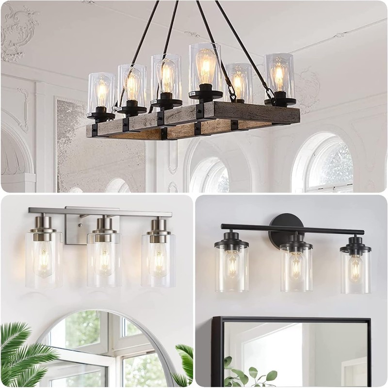 8 Pack Clear Glass Lamp Shade，Glass Shade Covers Replacements for
