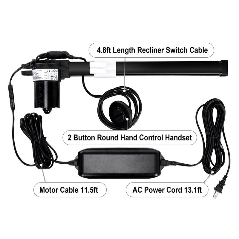 Fromann Recliner Motor Limoss 451615 Actuator Replacement Kit with Power