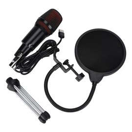 USB Condenser Microphone Aluminum Alloy PC Microphone Set Professional Mic for Studio Recording Gaming