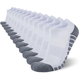 COOVAN 12 Pack Mens Ankle Socks Athletic Running Cushioned Breathable Low Cut Sports Workout Socks