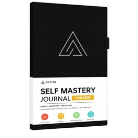 Self-Mastery Journal for Men - Gratitude and Productivity Journal for More Happiness, Positivity, Growth, Mindfulness, Self Care and Reflection - Guided Inspirational Journals for Men & Women (Black)