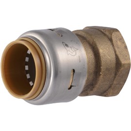 SharkBite Max 3/4 x 3/4 Inch FNPT Adapter, Push To Connect Brass Plumbing Fitting, PEX Pipe, Copper, CPVC, PE-RT, HDPE, UR088A