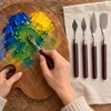 5pcs Art Oil Painting Scraper Paint Scraper Wooden Handle Palette
