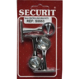 Securit 1 Centre & 2 Brackets Chrome Plated 19mm
