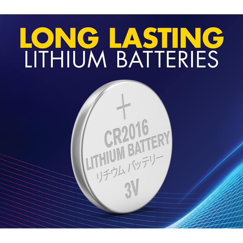 Powermax 6-Count CR2016 Batteries, Lithium 3V Coin Cell Button Battery