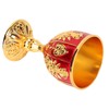 Gold Chalice 4 Inch High Zinc Alloy Retro Embossed Flower