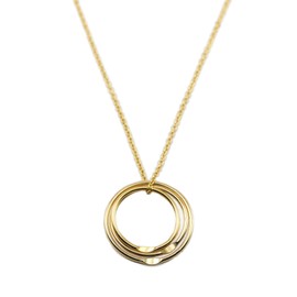 Gold Nesting Circle Necklace with Hammered Dimples, Hammered Circle Necklace for Moms, Mamas, Grandmas by Lotus Stone Jewelry (Gold 18", 3SML)