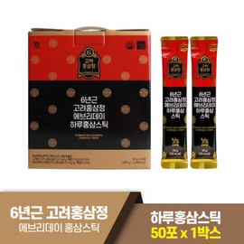 Apple Market 고려홍삼정 6년근 에브리데이 홍삼스틱 50포 (1박스) Korea Red Ginseng Extract 6-Year-Old Everyday Ginseng Sticks 50 Packs (1 Box)