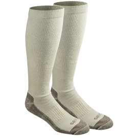 Dickies Men's Light Comfort Compression Over-The-Calf Socks, Available in M-XXL (2, 4, Khaki (2 Pairs), Shoe Size: 12-15