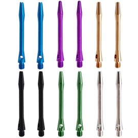 WUDQIJI 12pcs Dart Shaft Dart Accessories 2BA Threaded Aluminum Dart Stem for 48mm Dart Fit Shaft Gear Shaft Steel Tip (6 Colors)
