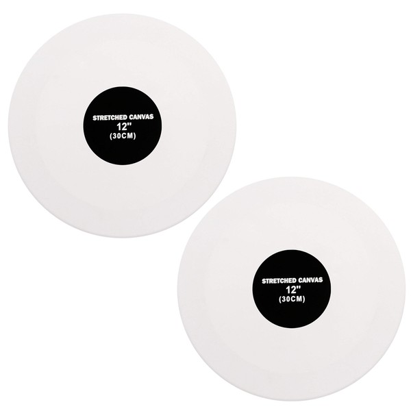 Belle Vous 2 Pack 12 inches Circle Shape Blank Canvas
