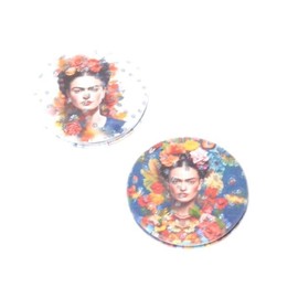 Z&H T5 Taschenspiegel mit künstlerischem Blumenmuster, 2 Stück