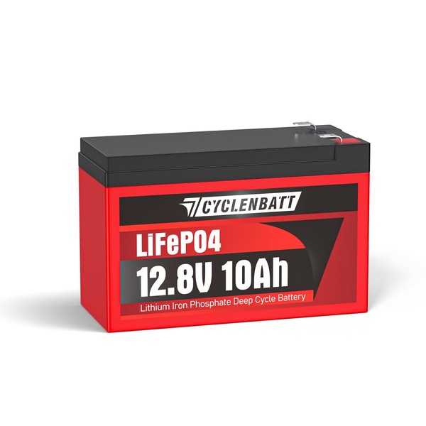CYCLENBATT 12V 10Ah Lithium Battery, 5000+ Cycles LiFePO4 12V 10Ah