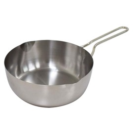 Urushiyama Cooking Pot 22cm, Suitable for Boiling, Simmering, and Frying, Lightweight Design for Easy Handling, Professional Grade, Compatible with Gas and Induction, Stainless Steel, Made in Japan