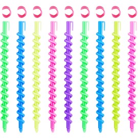WILLBOND 40 Pieces Hair Perm Rod Spiral Plastic Long Barber Hairdressing Styling Curling Perm Rod Hair Rollers Salon Tools for Women(6.10 x 0.24 Inch)