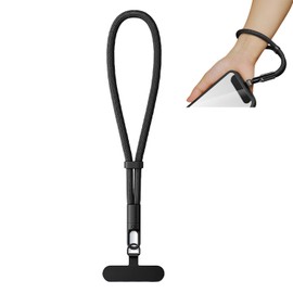 WEEILUOQ Correa de mano ajustable para muñeca, Correa Celular, cordón universal con parche para teléfonos móviles,Para Viajes,Ciclismo (Negro)