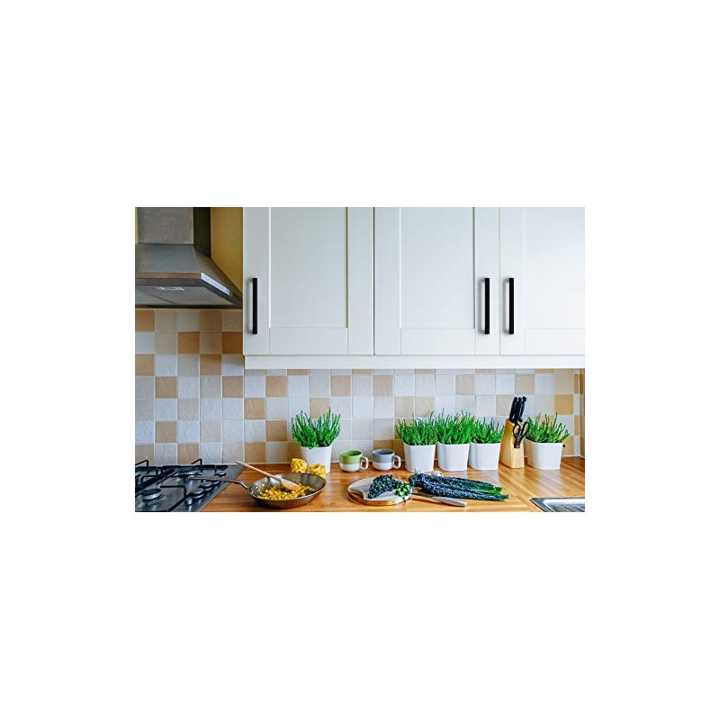 Ravinte 10 Pack Square Bar Kitchen Cabinet Handles Matte Black