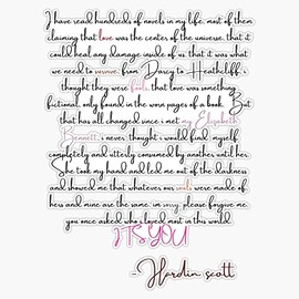 Hardin Scott's Letter to Tessa Bumper Sticker Vinyl Decal 5 inches