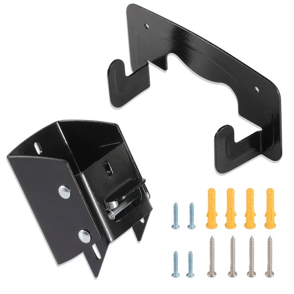 Wheelbarrow Hanger Holder WBH Wall Mounted Bracket for Most Wheelbarrows Designs, Comes with a Spring Loaded Lift Latch Safety Catch Feature, Save Space and Included Screws.