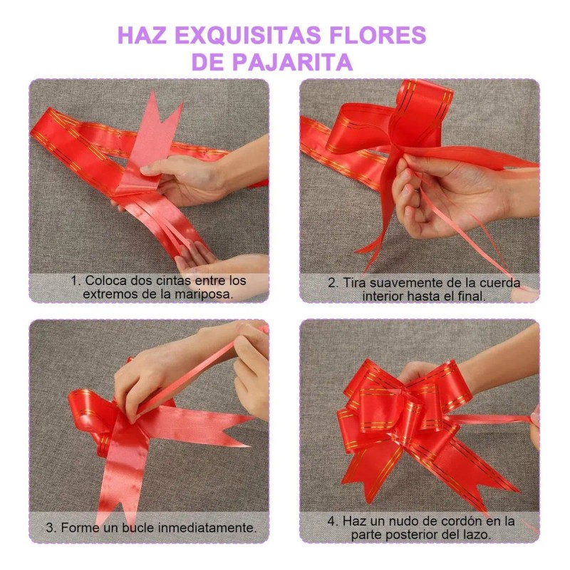 Q Moños De Regalo Grandes Metálicos Con Listón Mágico 200