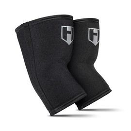 HOSSTILE Neoprene Elbow Sleeves (Pair) – 7mm Competition-Grade, Reinforced Seams, Contoured Fit for Stability & Performance, Joint Protection and Compression for Heavy Lifting (Small)
