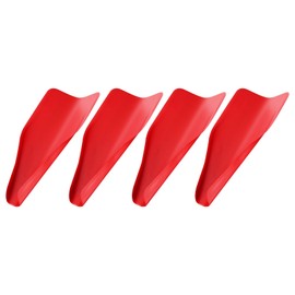 HARFINGTON 4pcs Draining Tool Oil Funnel 14.8" x 6.9" Soft Leather Flexible Reusable Drain Oil Funnel for Trucks Motorcycles Automobiles, Red