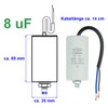 Starting Capacitor, Motor Capacitor, Working Capacitor, Cable 8 μF, 450