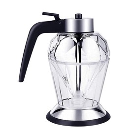Dispensador de miel de vidrio, dispensador de miel de vidrio sin goteros con frasco de condimento para dispensador de jarabe de soporte para herramienta de cocina(10234766)