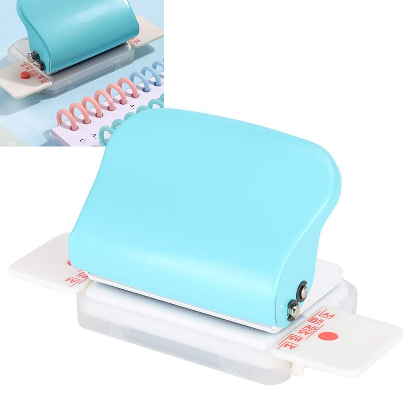 6 Hole Puncher, 5 Sheets Capacity Adjustable Handheld Hole Punch